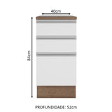 Mueble de Cocina Bajo Glamy 40 cm 3 Cajones