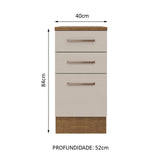 Mueble de Cocina Bajo Agata 40 cm 3 Cajones