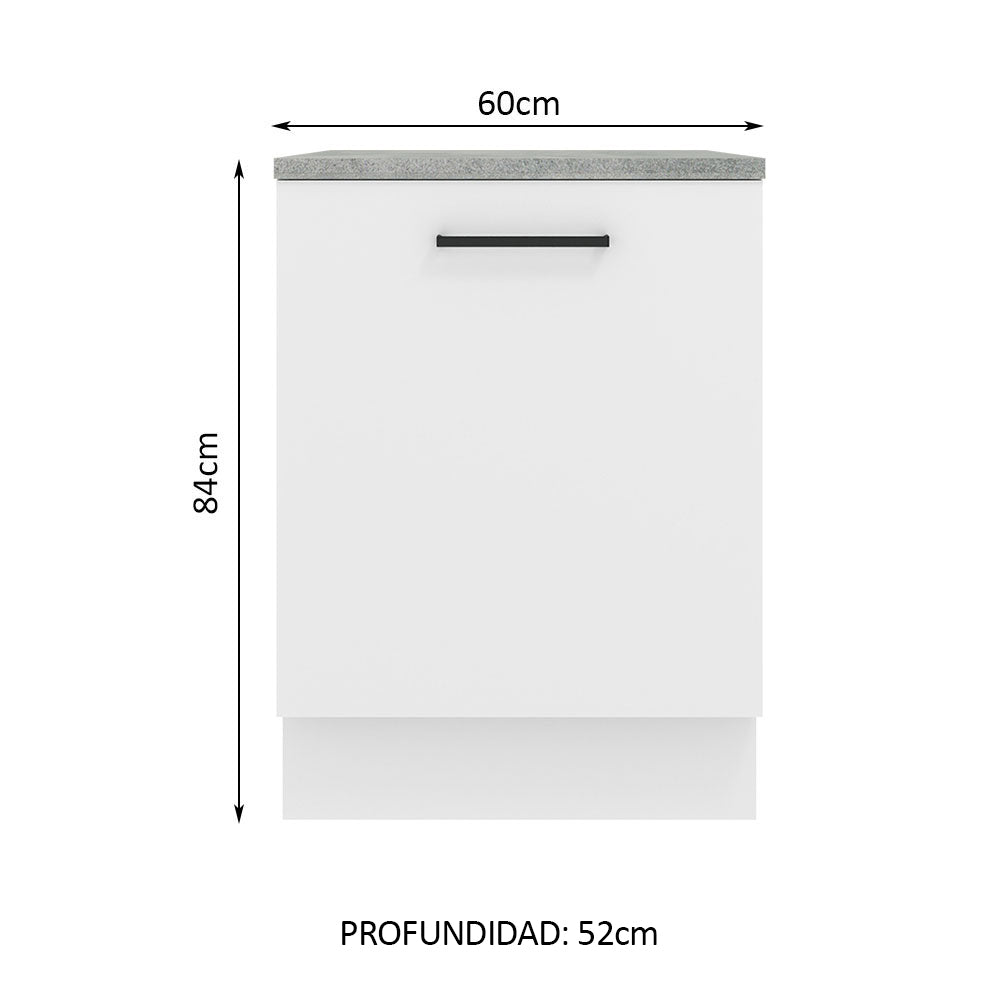 Mueble de Cocina Bajo Agata 60 cm 1 Puerta Blanco