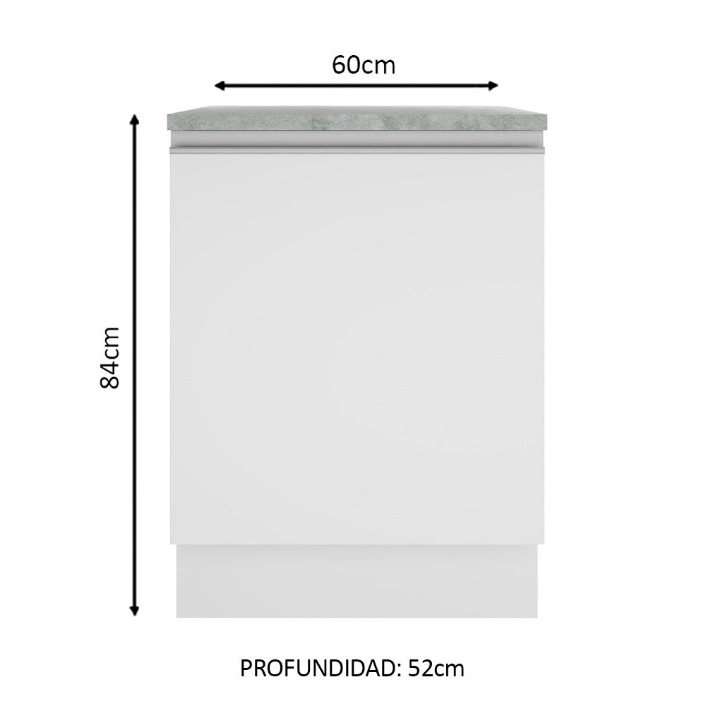 Mueble de Cocina Bajo Glamy 60 cm 1 Puerta Blanco