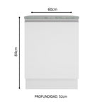 Mueble de Cocina Bajo Glamy 60 cm 1 Puerta Blanco