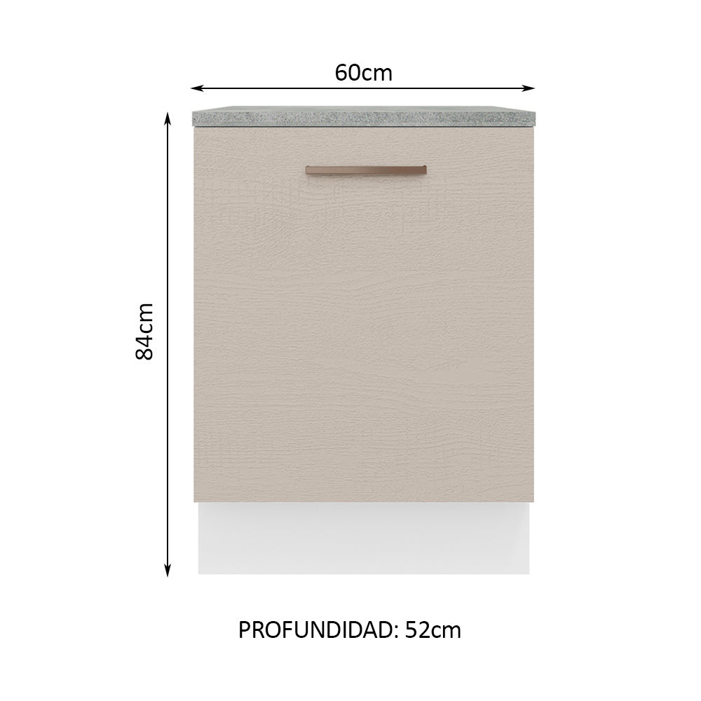 Mueble de Cocina Bajo Agata 60 cm 1 Puerta Blanco/Crema