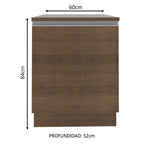 Mueble de Cocina Bajo Glamy 60 cm 1 Puerta Marrón