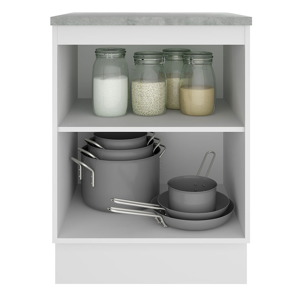 Mueble de Cocina Bajo Glamy 60 cm 1 Puerta Blanco/Marrón