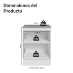 Mueble de Cocina Bajo Vik 60 cm 1 Puerta Blanco/Gris