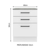 Mueble de Cocina Bajo Agata 60 cm 3 Cajones