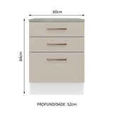 Mueble de Cocina Bajo Agata 60 cm 3 Cajones