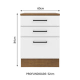 Mueble de Cocina Bajo Agata 60 cm 3 Cajones