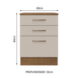Mueble de Cocina Bajo Agata 60 cm 3 Cajones