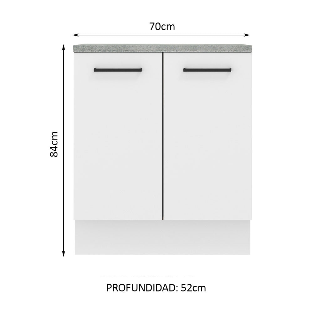 Mueble de Cocina Bajo Agata 70 cm 2 Puertas Blanco