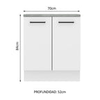 Mueble de Cocina Bajo Agata 70 cm 2 Puertas Blanco