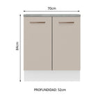 Mueble de Cocina Bajo Agata 70 cm 2 Puertas Blanco/Crema