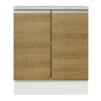 Mueble de Cocina Bajo Glamy 70 cm 2 Puertas Blanco/Marrón