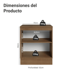 Mueble de Cocina Bajo Vik 70 cm 2 Puertas Marrón/Gris