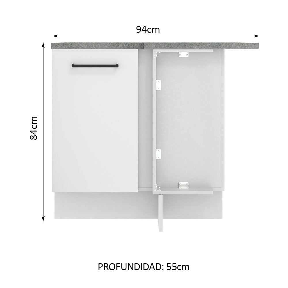 Mueble de Cocina Bajo de Esquina Agata 1 Puerta Blanco
