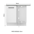 Mueble de Cocina Bajo de Esquina Agata 1 Puerta Blanco