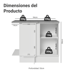 Mueble de Cocina Bajo de Esquina Agata 1 Puerta Blanco