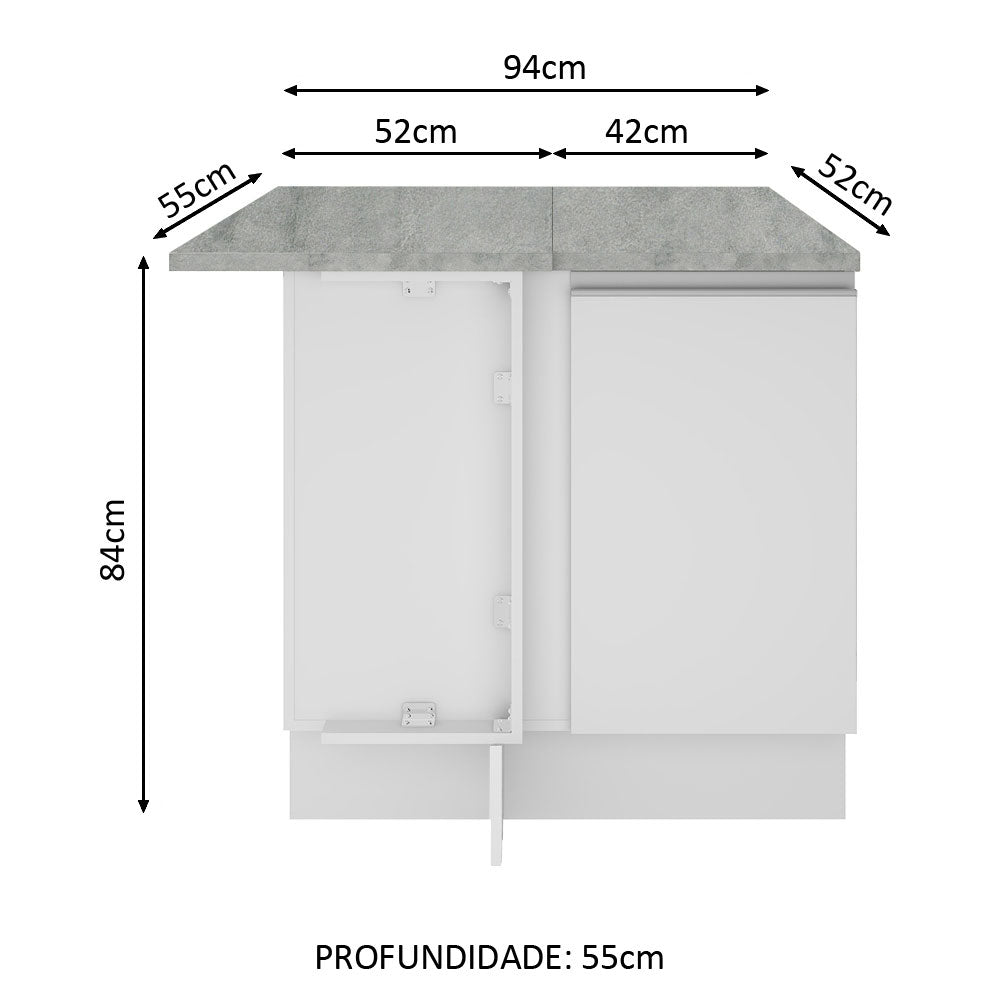 Mueble de Cocina Bajo de Esquina Glamy 1 Puerta