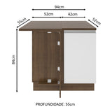 Mueble de Cocina Bajo de Esquina Glamy 1 Puerta