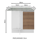 Mueble de Cocina Bajo de Esquina Glamy 1 Puerta
