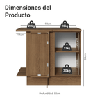 Mueble de Cocina Bajo de Esquina Vik 1 Puerta MarrónGris