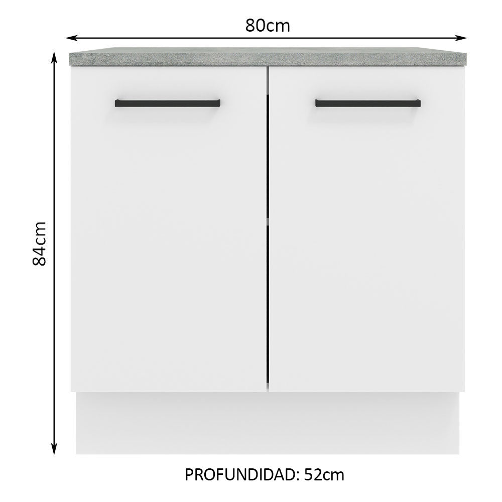 Mueble de Cocina Bajo Agata 80 cm 2 Puertas Blanco