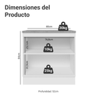 Mueble de Cocina Bajo Glamy 80 cm 2 Puertas Blanco