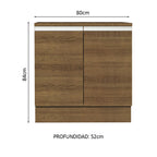 Mueble de Cocina Bajo Glamy 80 cm 2 Puertas Marrón