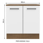 Mueble de Cocina Bajo Agata 80 cm 2 Puertas Marrón/Blanco