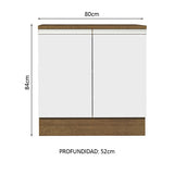 Mueble de Cocina Bajo Glamy 80 cm 2 Puertas