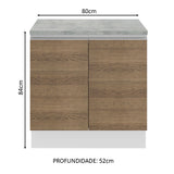 Mueble de Cocina Bajo Glamy 80 cm 2 Puertas