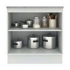 Mueble de Cocina Bajo Agata 80 cm 2 Puertas Blanco/Gris