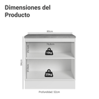 Mueble de Cocina Bajo Vik 80 cm 2 Puertas Blanco/Verde
