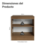 Mueble de Cocina Bajo Vik 80 cm 2 Puertas MarrónVerde