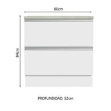 Mueble de Cocina Bajo Glamy 80 cm 2 Cajones