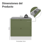 Mueble de Cocina Bajo Vik 80 cm 2 Cajones Blanco/Verde