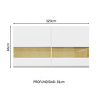 Mueble de Cocina Superior Glamy 1.20 m 2 Puertas con Cristal Reflex Blanco