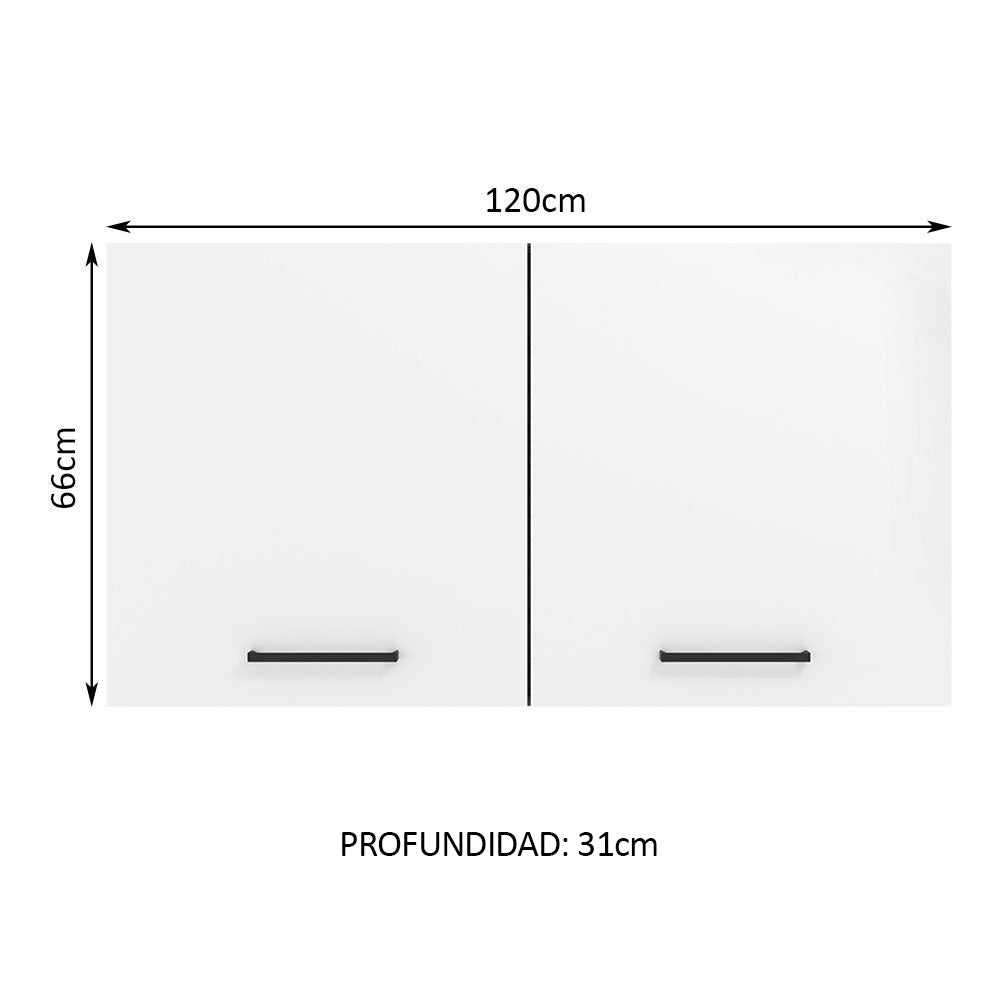 Mueble de Cocina Superior Agata 1.20 Metros 2 Puertas Blanco