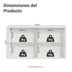 Mueble de Cocina Superior Reims 1.20 Metros 2 Puertas Blanco