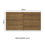 Mueble de Cocina Superior Glamy 1.20 Metros 2 Puertas Marrón