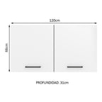 Mueble de Cocina Superior Agata 1.20 Metros 2 Puertas Marrón/Blanco