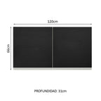 Mueble de Cocina Superior Glamy 1.20 Metros 2 Puertas Blanco/Negro