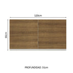 Mueble de Cocina Superior Glamy 1.20 Metros 2 Puertas Blanco/Marrón