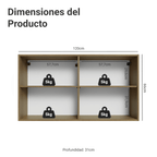 Mueble de Cocina Superior Lux 1.20 Metros 2 Puertas MarrónGris
