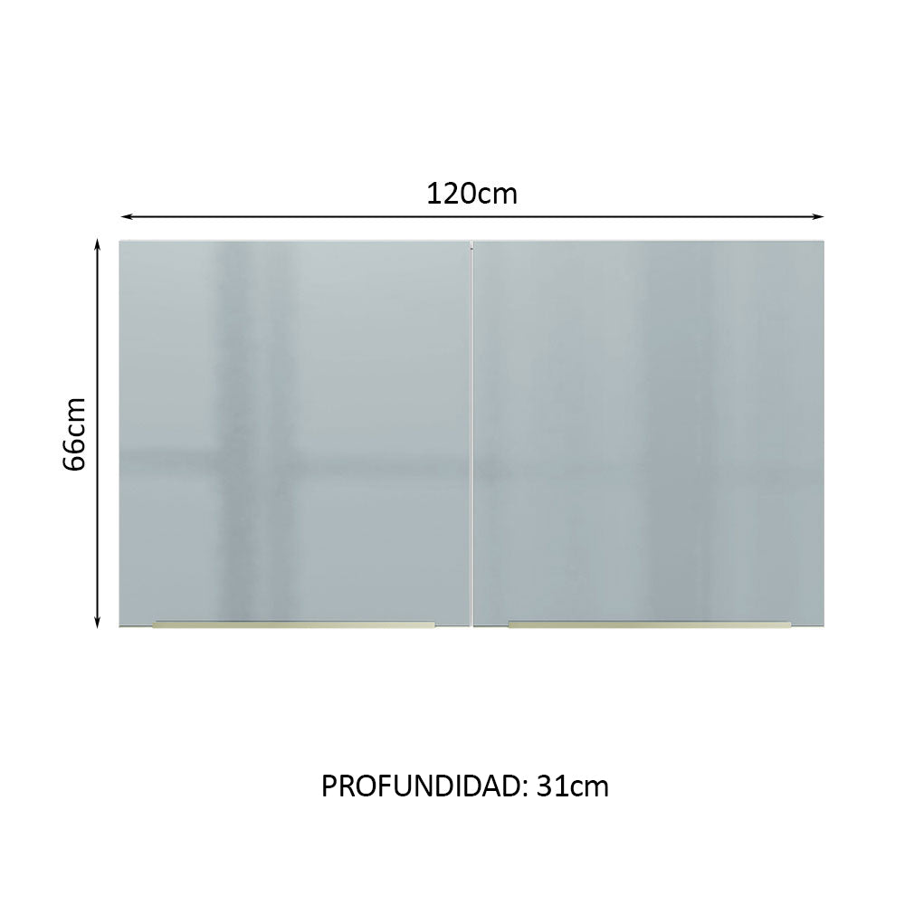 Mueble de Cocina Superior Lux 1.20 Metros 2 Puertas BlancoGris