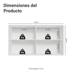 Mueble de Cocina Superior Vik 1.20 Metros 2 Puertas Blanco/Gris