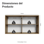 Mueble de Cocina Superior Vik 1.20 Metros 2 Puertas Marrón/Gris