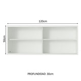 Mueble de Cocina Superior Glamy 1.20 m 2 Puertas Corredizas de Cristal