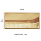 Mueble de Cocina Superior Emilly 2 Puertas Corredizas de Cristal Reflex Marrón