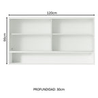 Mueble de Cocina Superior Glamy 1.20 m 2 Puertas Corredizas de Cristal 1 Nicho Blanco